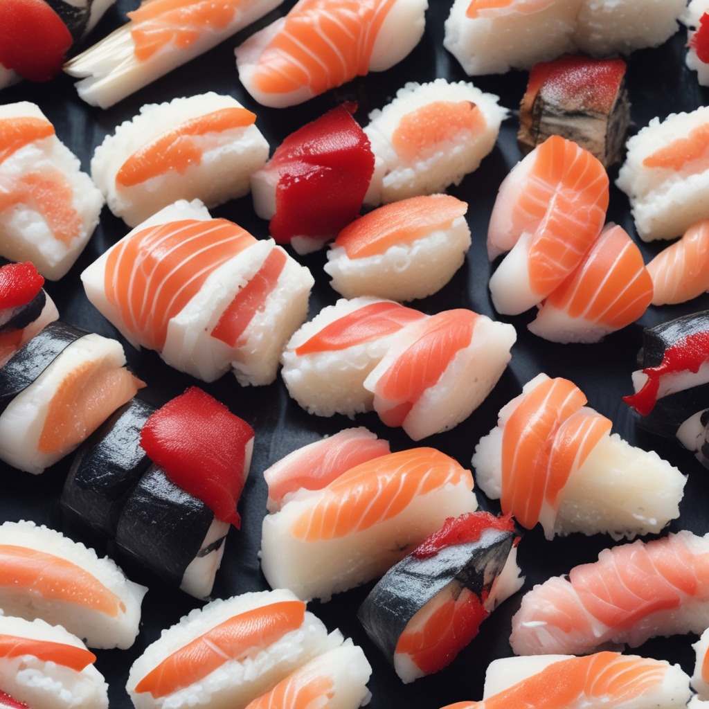 Nigiri sushi with fresh fish on top